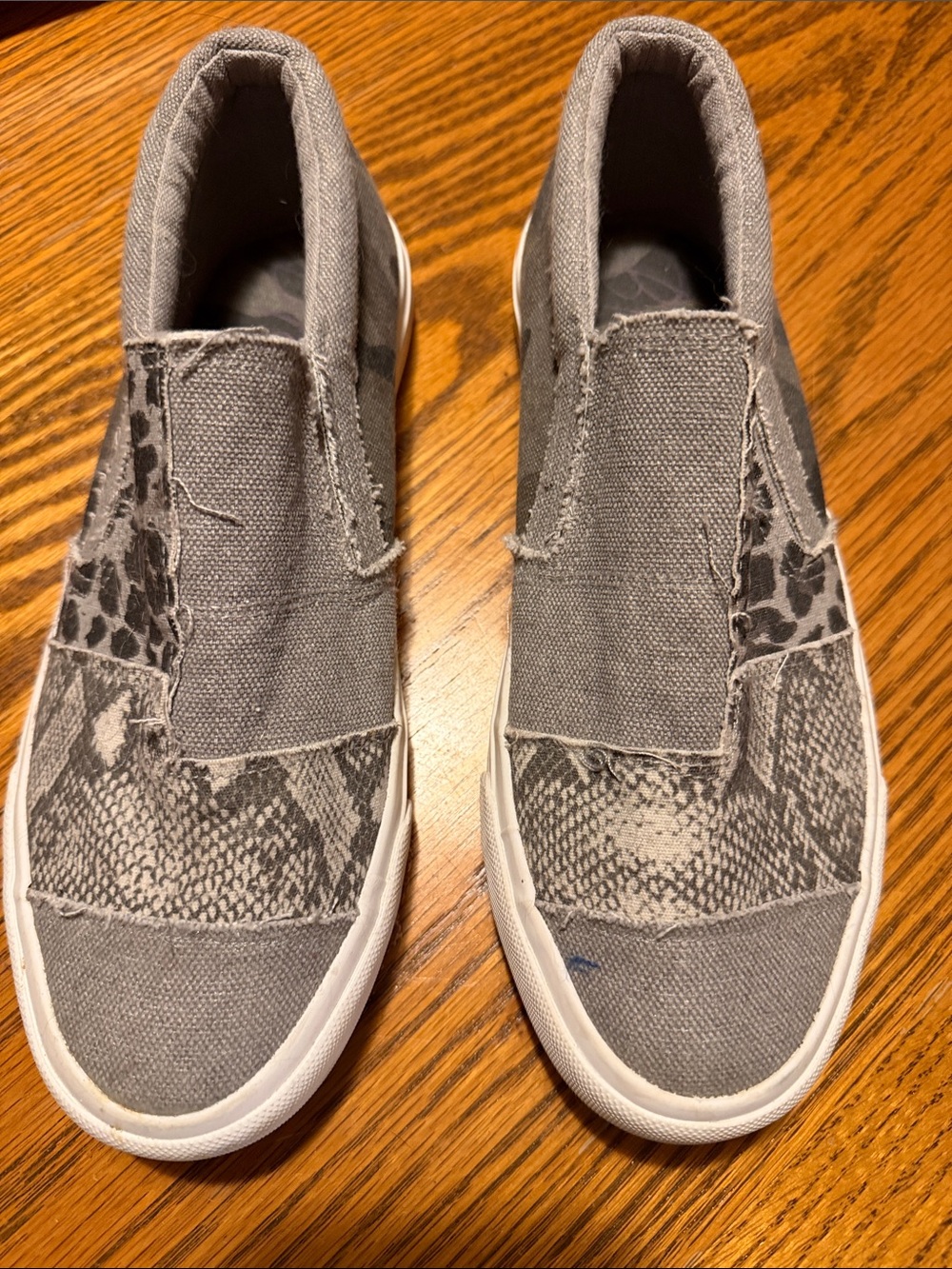 Blowfish Slip-On Canvas Sneakers with Snakeskin Accent
